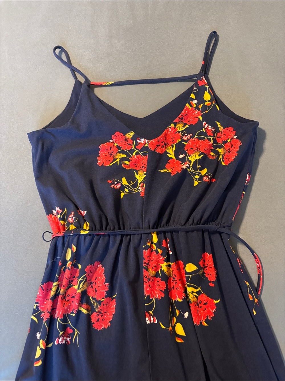 Xhilaration Floral Wide-Leg Jumpsuit with Tie Waist - Picture 3 of 4